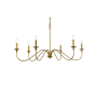 Bellevue Nerita 6 Light 42" Wide Taper Candle Chandelier Brass