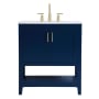 Bellevue Audy 30" Free Standing Single Basin Vanity Set with Cabinet and Engineered Marble Vanity Top Blue