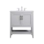 Bellevue Audy 30" Free Standing Single Basin Vanity Set with Cabinet and Engineered Marble Vanity Top Grey