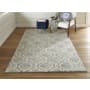 Bellevue Newcastle 9' x 12' Wool Hand Tufted Trellis Farmhouse Area Rug From the Natalia Collection Fossil Gray / Ivory