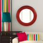Bellevue Gizela 32" Diameter Circular Framed Bathroom Mirror Red
