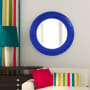 Bellevue Gizela 32" Diameter Circular Framed Bathroom Mirror Royal Blue