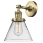 Bellevue Walter 8" Wide Bathroom Sconce with Clear Glass Shade Antique Brass