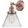 Bellevue Walter 8" Wide Bathroom Sconce with Clear Glass Shade Antique Copper