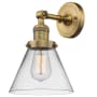 Bellevue Walter 8" Wide Bathroom Sconce with Clear Glass Shade Brushed Brass