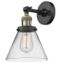 Bellevue Walter 8" Wide Bathroom Sconce with Clear Glass Shade Black Antique Brass