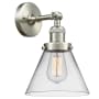 Bellevue Walter 8" Wide Bathroom Sconce with Clear Glass Shade Brushed Satin Nickel