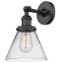 Bellevue Walter 8" Wide Bathroom Sconce with Clear Glass Shade Matte Black