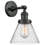Bellevue Walter 8" Wide Bathroom Sconce with Clear Seedy Glass Shade Matte Black