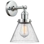 Bellevue Walter 8" Wide Bathroom Sconce with Clear Seedy Glass Shade Polished Chrome