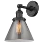 Bellevue Walter 8" Wide Bathroom Sconce with Smoked Glass Shade Matte Black
