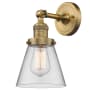 Bellevue Walter 6-1/4" Wide Bathroom Sconce with Clear Glass Shade Brushed Brass