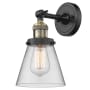 Bellevue Walter 6-1/4" Wide Bathroom Sconce with Clear Glass Shade Black Antique Brass
