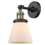 Bellevue Walter 6-1/4" Wide Bathroom Sconce with Frosted Glass Shade Black Antique Brass