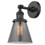 Bellevue Walter 6-1/4" Wide Bathroom Sconce with Smoked Glass Shade Matte Black