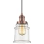 Bellevue Louise 6" Wide Mini Pendant with Clear Glass Shade Antique Copper