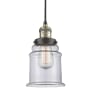 Bellevue Louise 6" Wide Mini Pendant with Clear Glass Shade Black Antique Brass