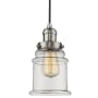 Bellevue Louise 6" Wide Mini Pendant with Clear Glass Shade Brushed Satin Nickel