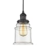 Bellevue Louise 6" Wide Mini Pendant with Clear Glass Shade Matte Black