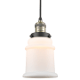 Bellevue Louise 6" Wide Mini Pendant with Frosted Glass Shade Black Antique Brass