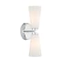 Bellevue 2 Light 15" Tall Bathroom Sconce with Fluted Glass Shades Chrome