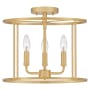 Bellevue Della 3 Light 14" Wide Semi-Flush Ceiling Fixture Aged Brass