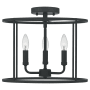 Bellevue Della 3 Light 14" Wide Semi-Flush Ceiling Fixture Matte Black
