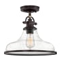 Bellevue Hamblen 14" Wide Semi-Flush Ceiling Fixture Palladian Bronze