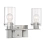Bellevue Copson 2 Light 15" Wide Bathroom Vanity Light Brushed Nickel
