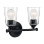 Bellevue Tussle 2 Light 12" Wide Bathroom Vanity Light Matte Black