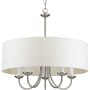 Bellevue Everly Drum Shade 5 Light 22" Wide Drum Chandelier Brushed Nickel