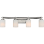Bellevue Preble 4 Light 30" Wide Bathroom Vanity Light with Glass Cylinder Shades Brushed Nickel