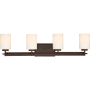 Bellevue Preble 4 Light 30" Wide Bathroom Vanity Light with Glass Cylinder Shades Western Bronze
