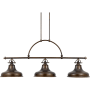 Bellevue Hamblen 3 Light 52-1/2" Wide Linear Chandelier with Metal Warehouse Shades Palladian Bronze