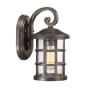 Bellevue Halifax Single Light 11" Tall Outdoor Lantern Style Wall Sconce with Seedy Glass Shade Palladian Bronze