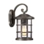 Bellevue Halifax Single Light 14" Tall Outdoor Lantern Style Wall Sconce with Seedy Glass Shade Palladian Bronze