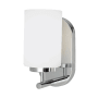 Bellevue Pope Single Light 5" Wide Bathroom Sconce with Cased Opal Etched Shade Chrome