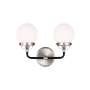 Bellevue Orne 2 Light 14" Wide Bathroom Vanity Light Brushed Nickel