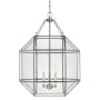 Bellevue Aveyron 3 Light 19" Wide Taper Candle Pendant with Clear Glass Shade Brushed Nickel