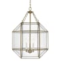 Bellevue Aveyron 3 Light 19" Wide Taper Candle Pendant with Clear Glass Shade Satin Brass