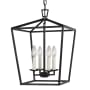 Bellevue Moselle 4 Light 13" Wide Taper Candle Pendant Midnight Black