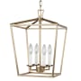Bellevue Moselle 4 Light 13" Wide Taper Candle Pendant Satin Brass