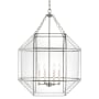Bellevue Aveyron 4 Light 23" Wide Taper Candle Pendant with Clear Glass Shade Brushed Nickel