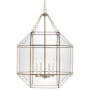 Bellevue Aveyron 4 Light 23" Wide Taper Candle Pendant with Clear Glass Shade Satin Brass