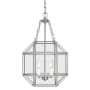 Bellevue Aveyron 3 Light 14" Wide Taper Candle Pendant with Clear Glass Shade Brushed Nickel
