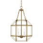 Bellevue Aveyron 3 Light 14" Wide Taper Candle Pendant with Clear Glass Shade Satin Brass