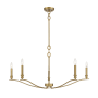 Bellevue 5 Light 15" Tall Taper Candle Style Chandelier Natural Brass