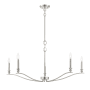 Bellevue 5 Light 15" Tall Taper Candle Style Chandelier Polished Nickel