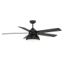 Bellevue 52" 5 Blade LED Indoor Ceiling Fan with Remote Control Matte Black