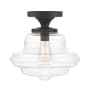 Bellevue 12" Wide Semi-Flush Ceiling Fixture with a clear glass specialty shade Oil Rubbed Bronze